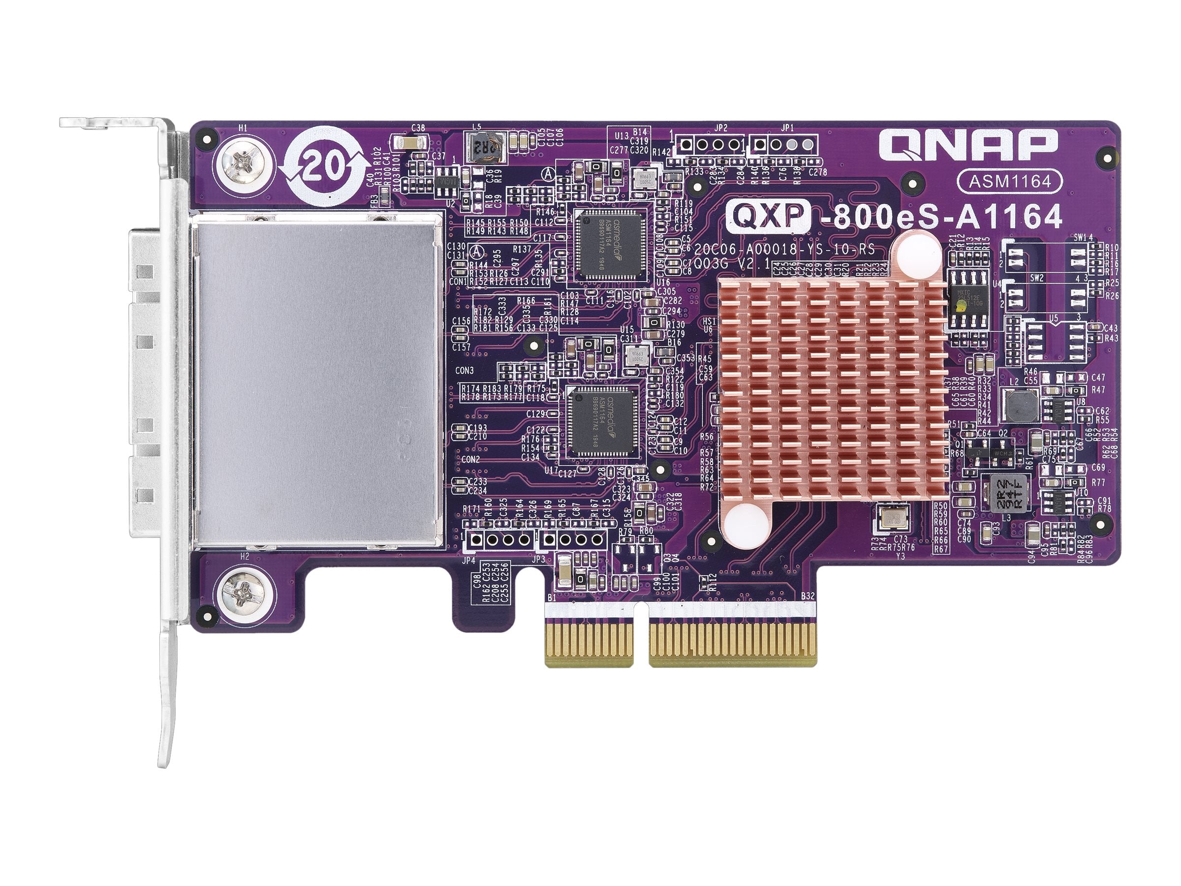 QNAP 2-port SFF-8088 SATA host bus adapter Seitenansicht