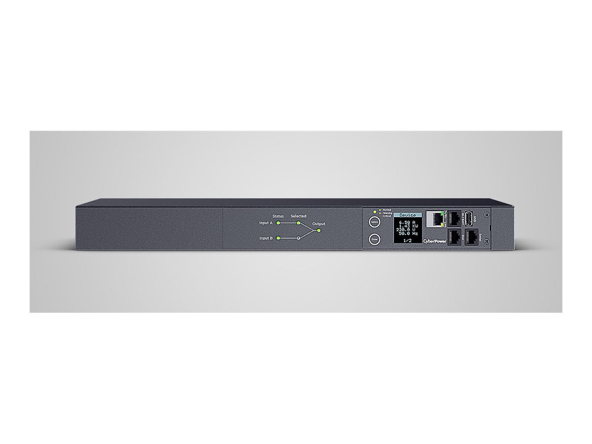 CYBERPOWER PDU84005 Rackmount 1U ATS PDU Vorderansicht