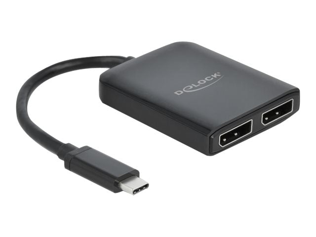 DELOCK USB Type-C Splitter DP Alt Mode zu 2 x DisplayPort MST / VXP - Vorderansicht