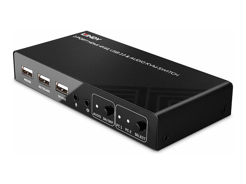 LINDY 2 Port HDMI 4K60 USB 2.0 & Audio KVM Switch Detailansicht