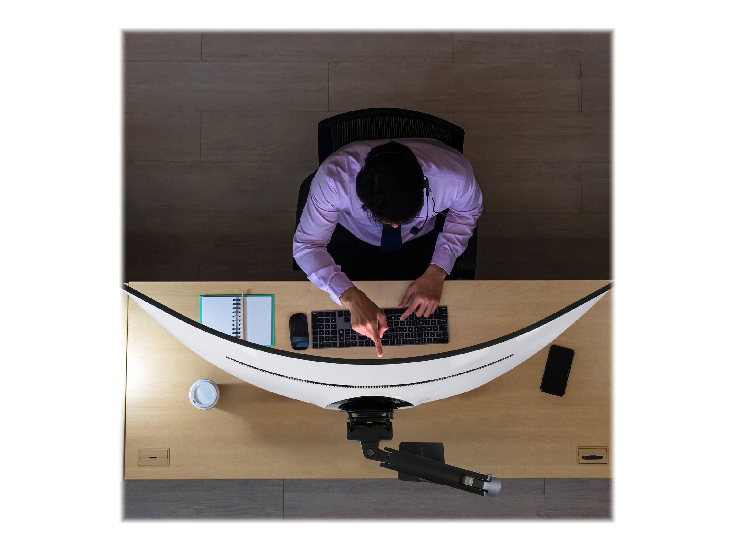 Detailansicht der Montagekomponenten des ERGOTRON HX Monitorarms