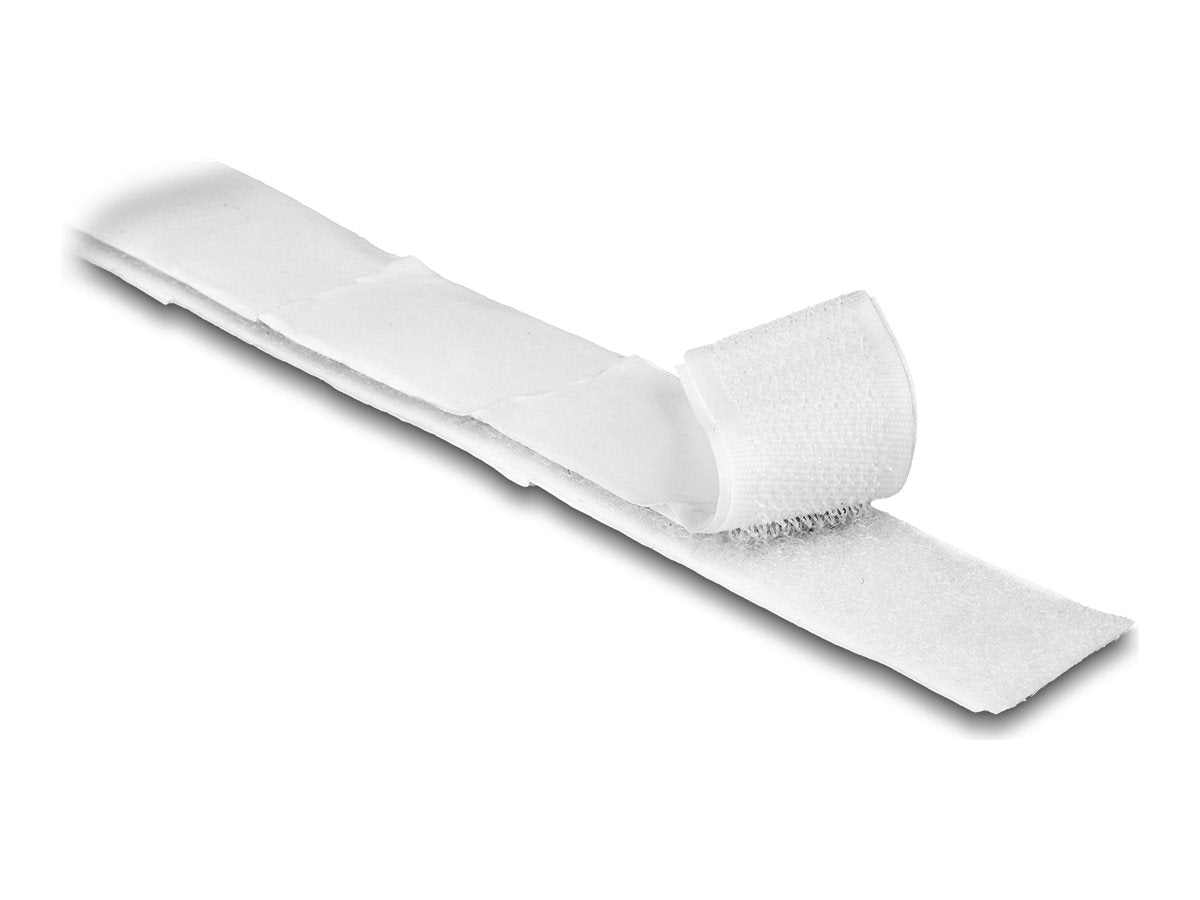 DELOCK Strapazierfähiges Klettband 25m x 20mm weiss - Vorderansicht