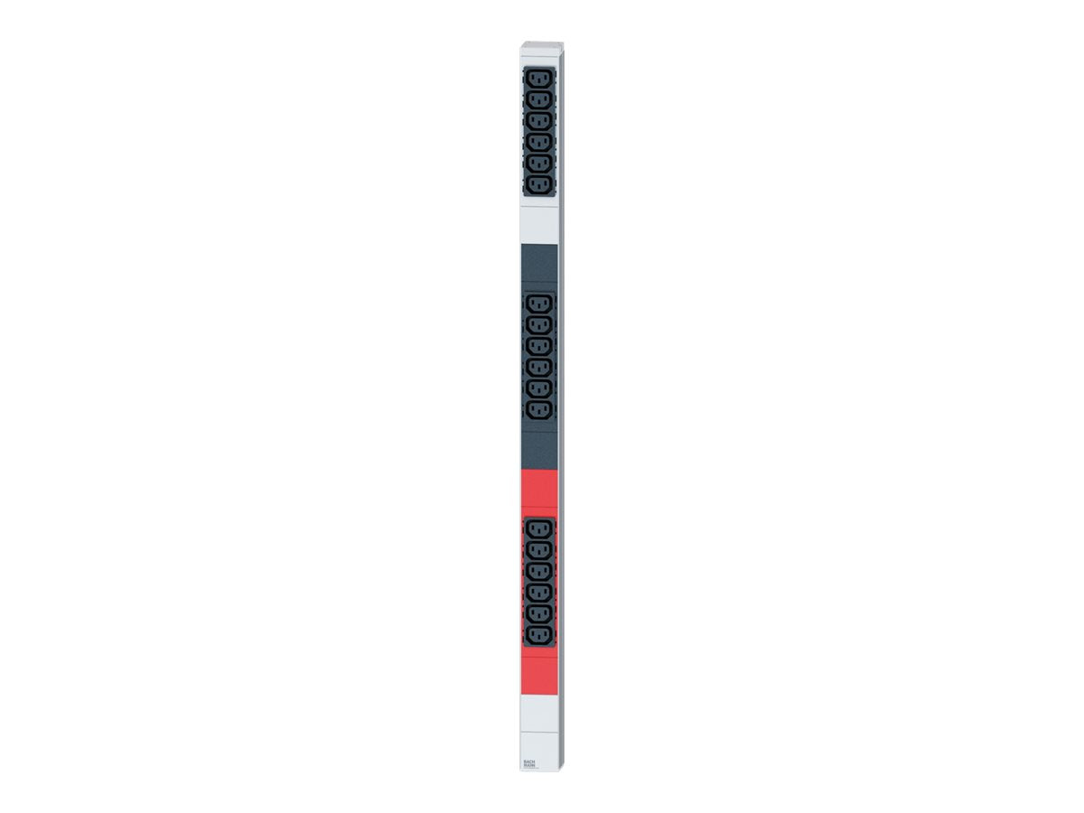 BACHMANN IT PDU ALU 1HE 18x C13 Anschlussstecker CEE 3L+N+PE 16A - Vorderansicht