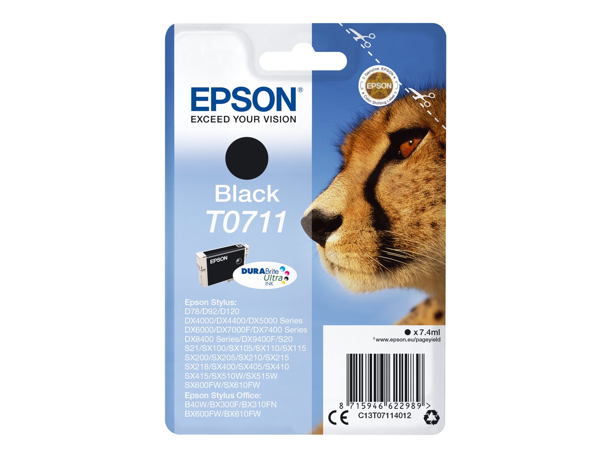 EPSON T0711 Tintenpatrone schwarz Verpackung