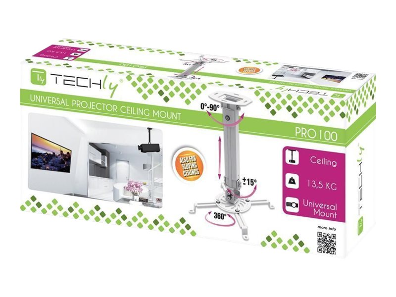 TECHLY Deckenhalterung für Beamer silber ausziehbar Verpackung