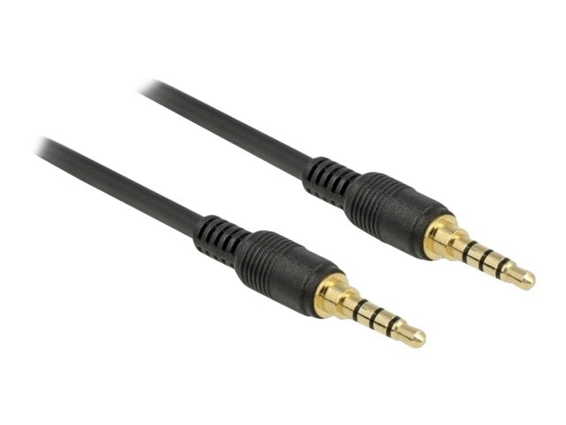 DELOCK Klinkenkabel 3,5 mm 4 Pin Stecker 3 m schwarz - Verpackung
