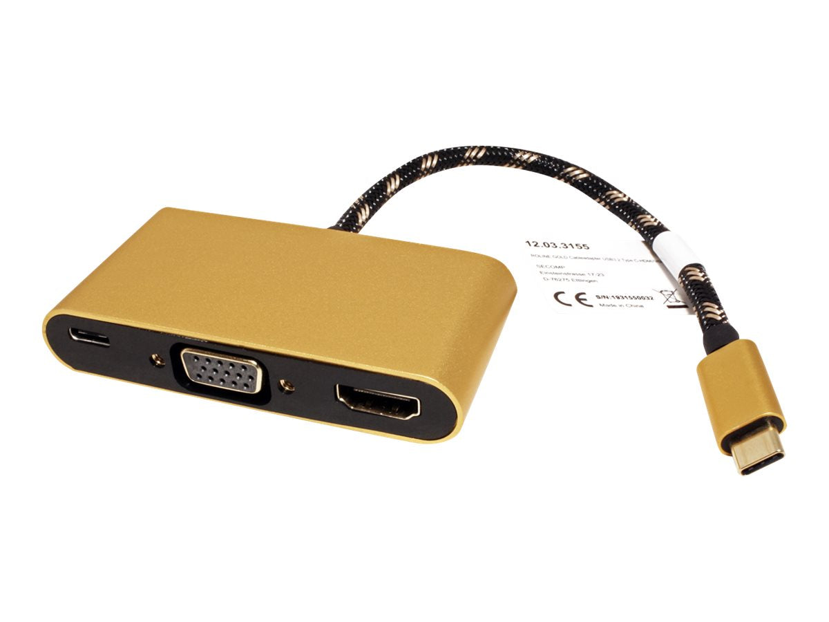ROLINE GOLD Display Adapter USB Typ C - VGA / HDMI - Verpackung