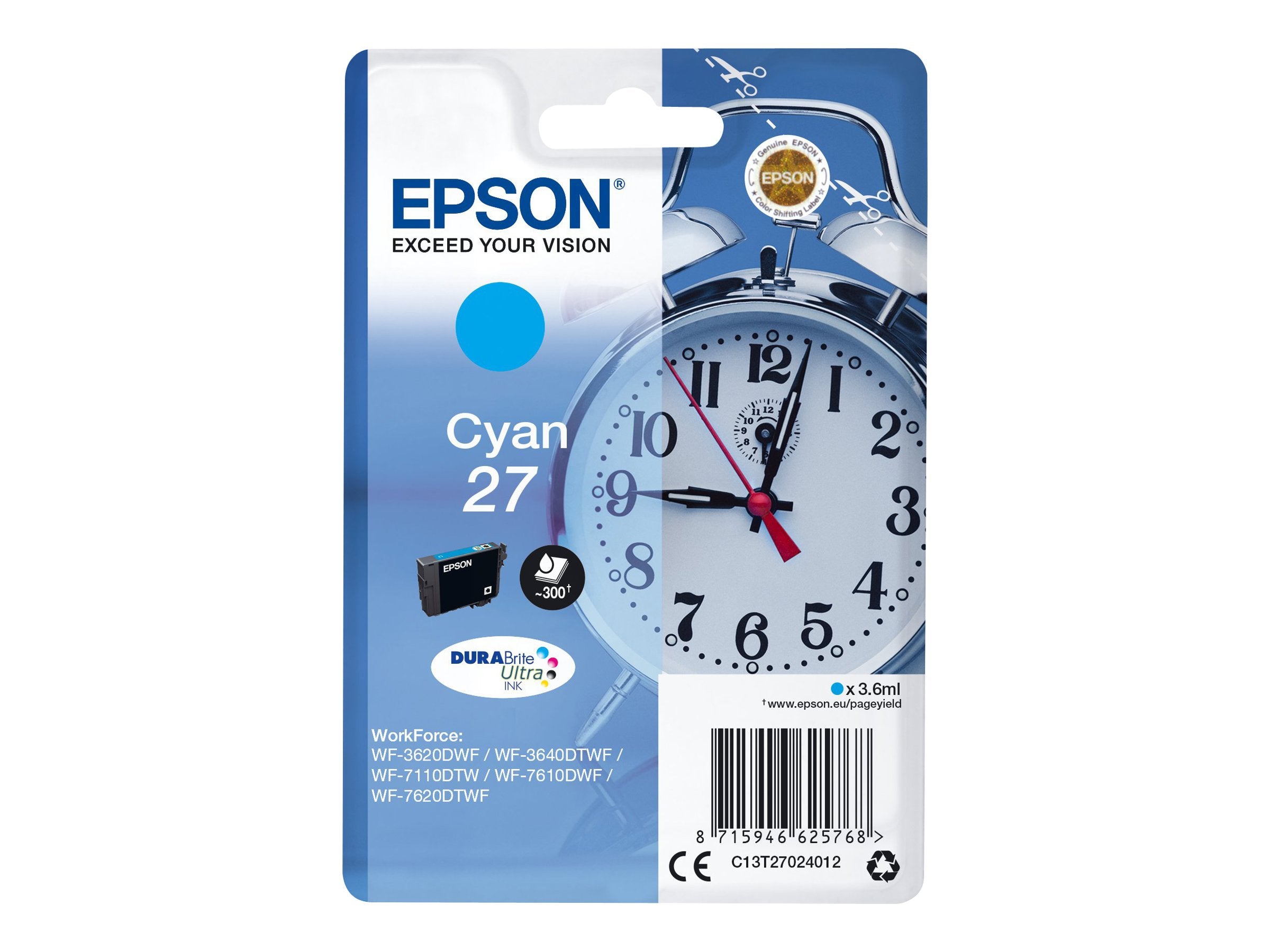 EPSON 1LB 27 Tintenpatrone Cyan Verpackung