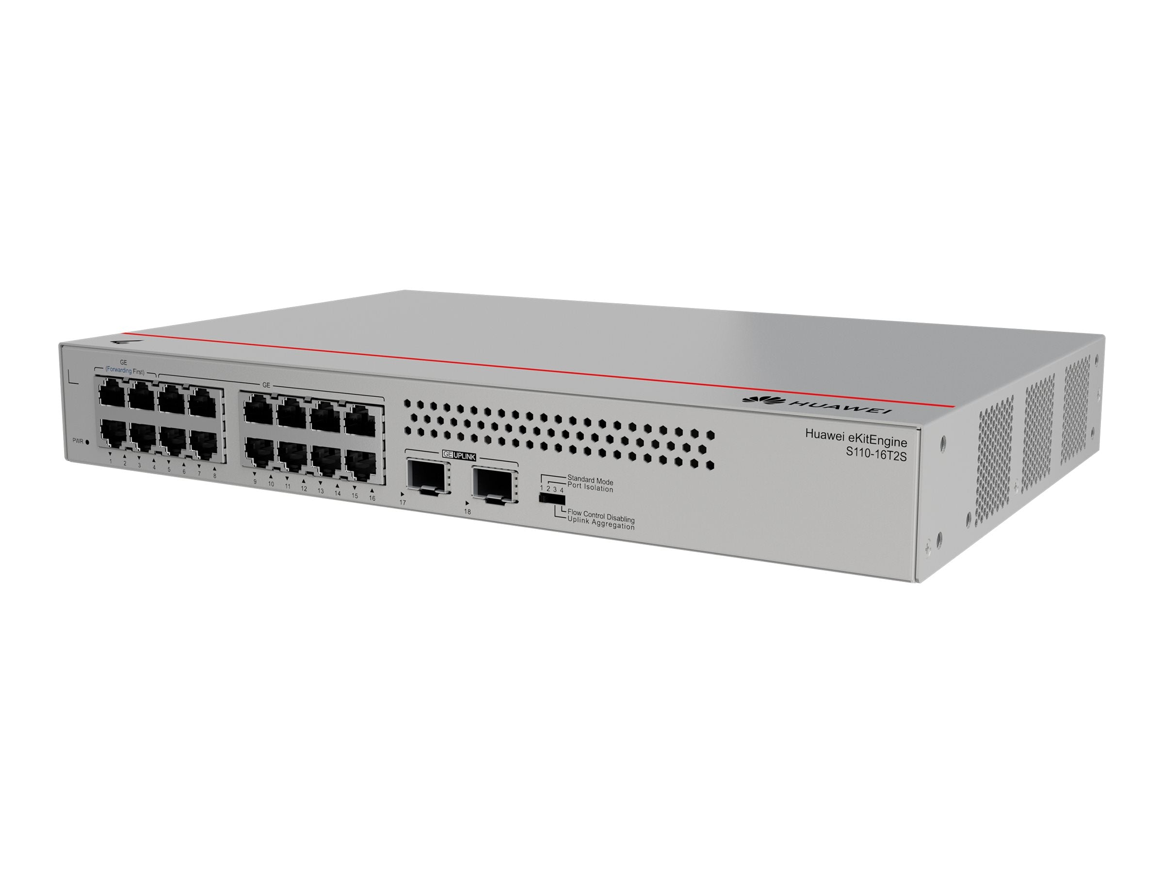 HUAWEI S110-16T2S 16x10/100/1000BASE-T ports 8xGE SFP ports built-in AC power fanless eKit