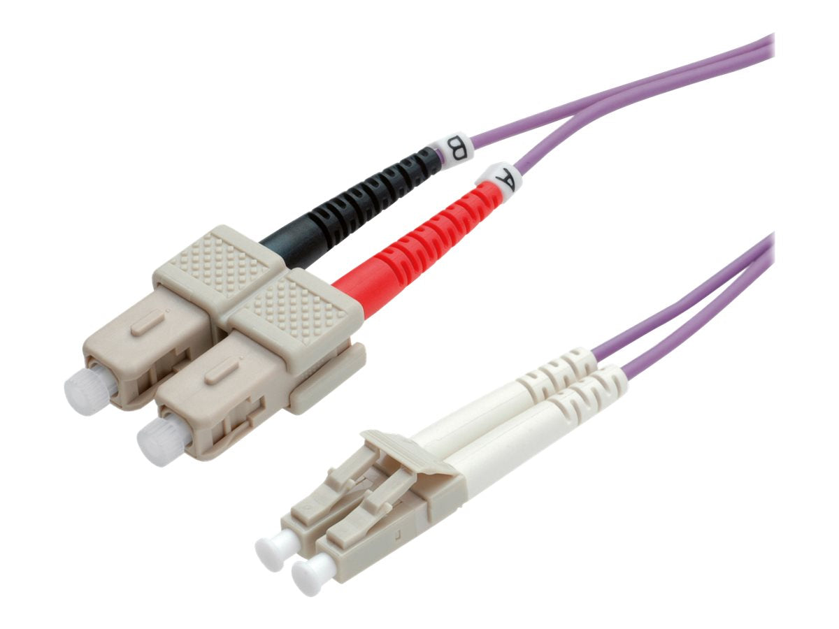 ROLINE LWL-Kabel 50/125um OM4 LC/SC violett 2m Vorderansicht