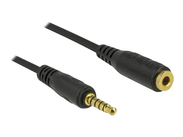 DELOCK Klinkenkabel 3,5mm 5 Pin Stecker zu Stecker 5m schwarz - Verpackung