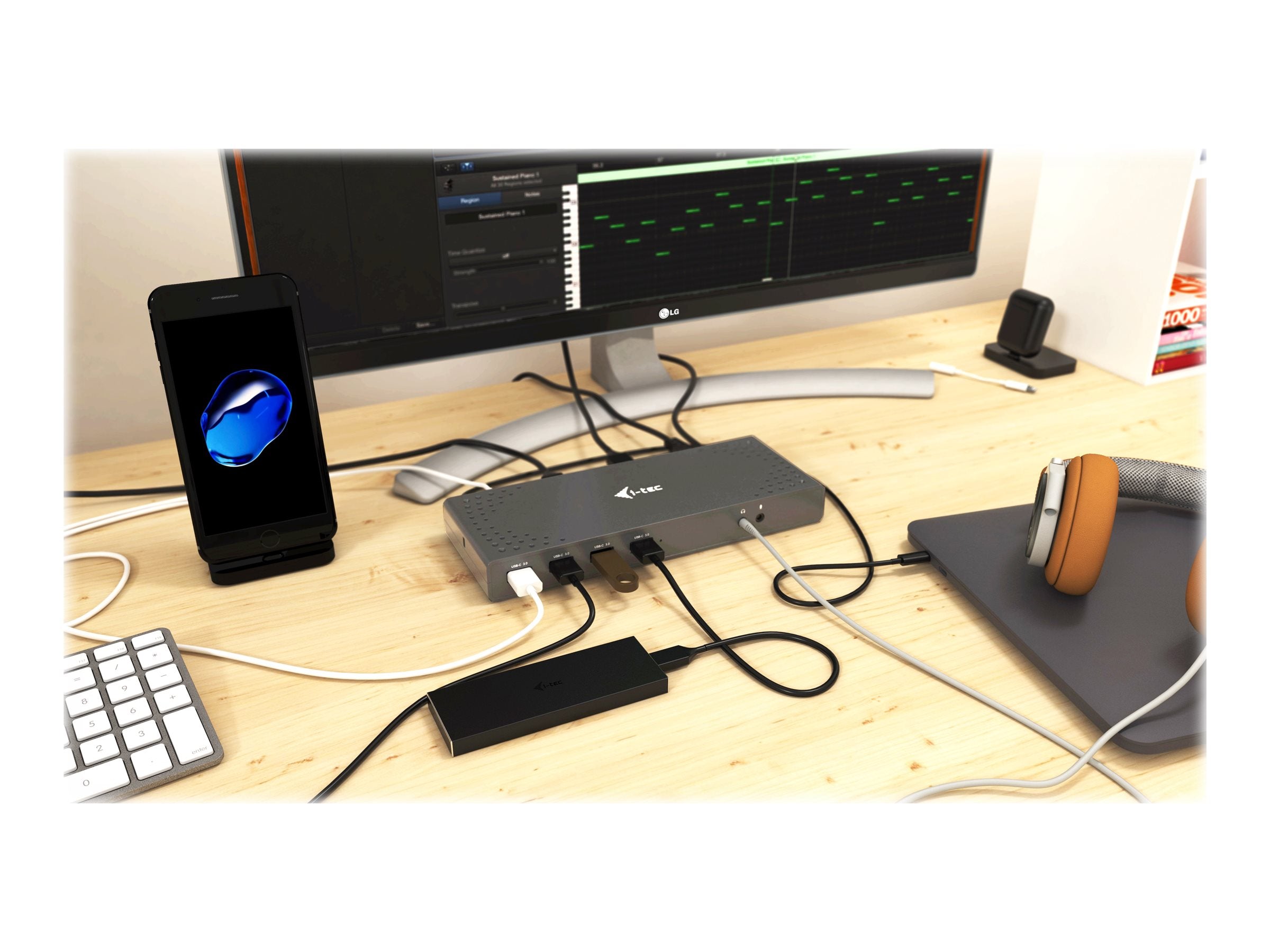 I-TEC USB 3.0/USB-C Dualdock Rückansicht
