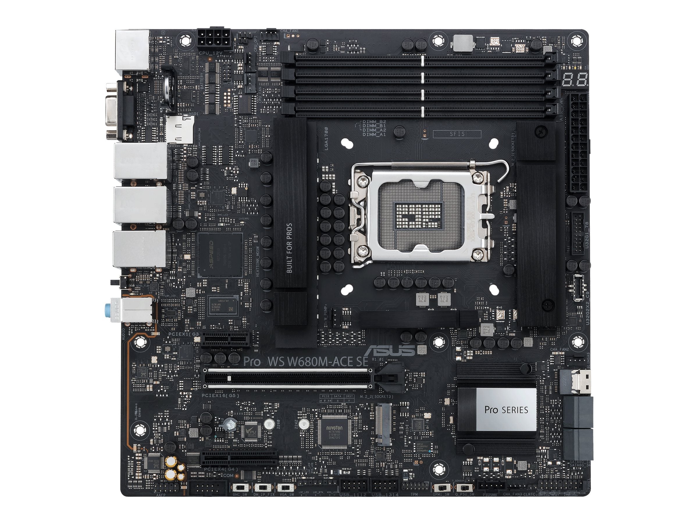 ASUS PRO WS W680M-ACE SE Motherboard Vorderansicht