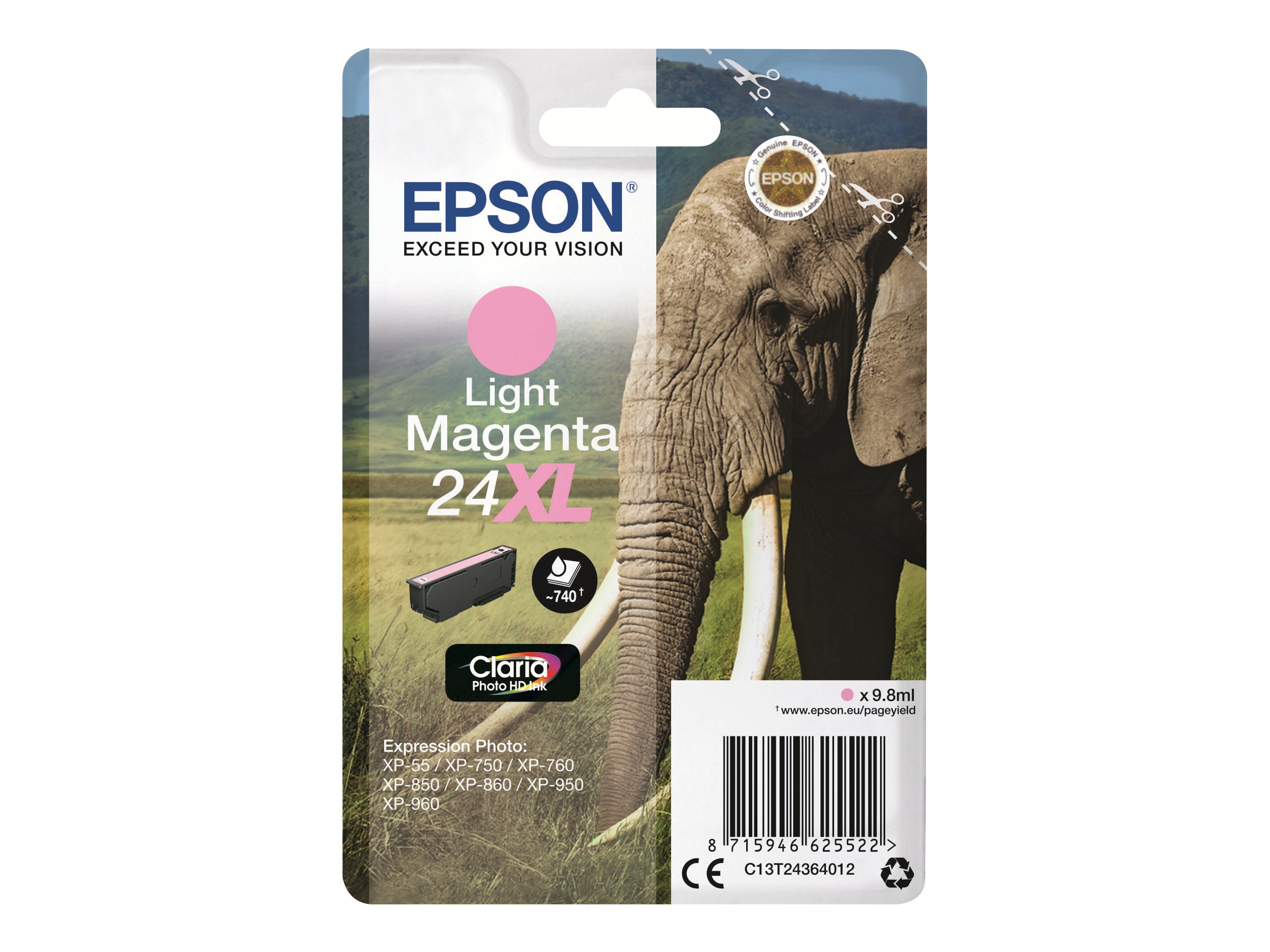 EPSON 1LB 24XL Tintenpatrone hellmagenta Verpackung