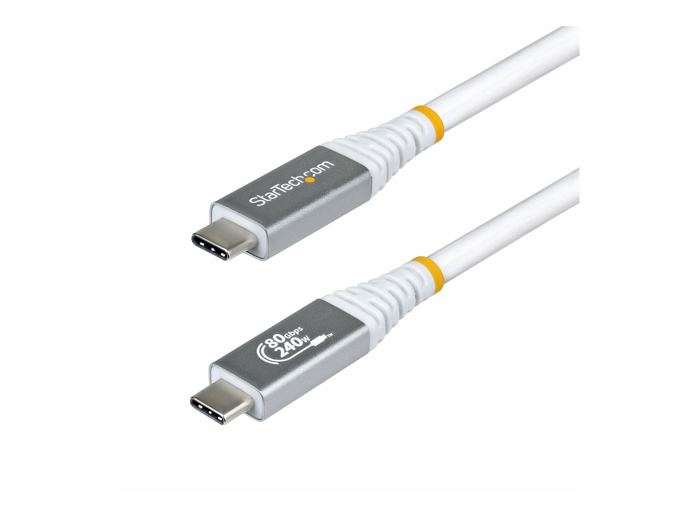STARTECH.COM 1m USB4 Kabel 80Gbps USB-IF-zertifiziertes USB-C Ladekabel 240W 8K 120Hz-4K 240Hz DP2.1monitorkabel Thunderbolt 4 Weiss
