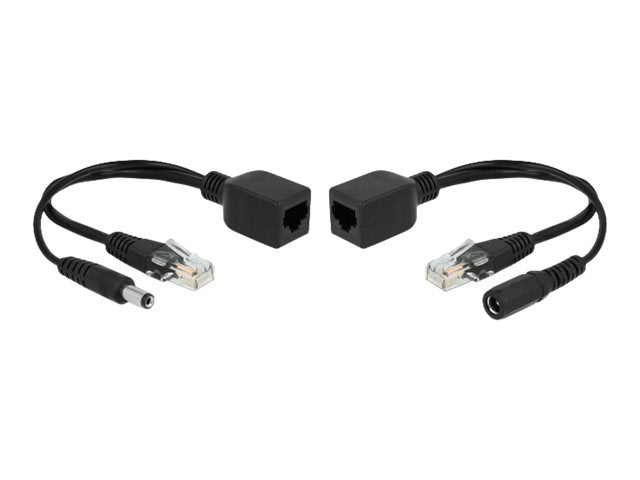DELOCK Passives PoE Adapter Set RJ45 DC 5,5x2,1mm - Vorderansicht
