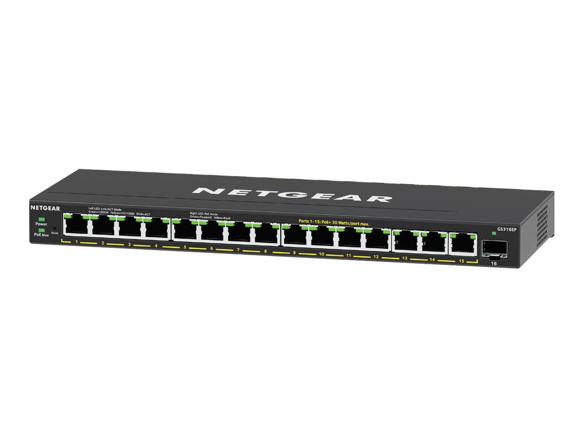 NETGEAR 16PT GE Plus Switch W/ POE+ Vorderansicht