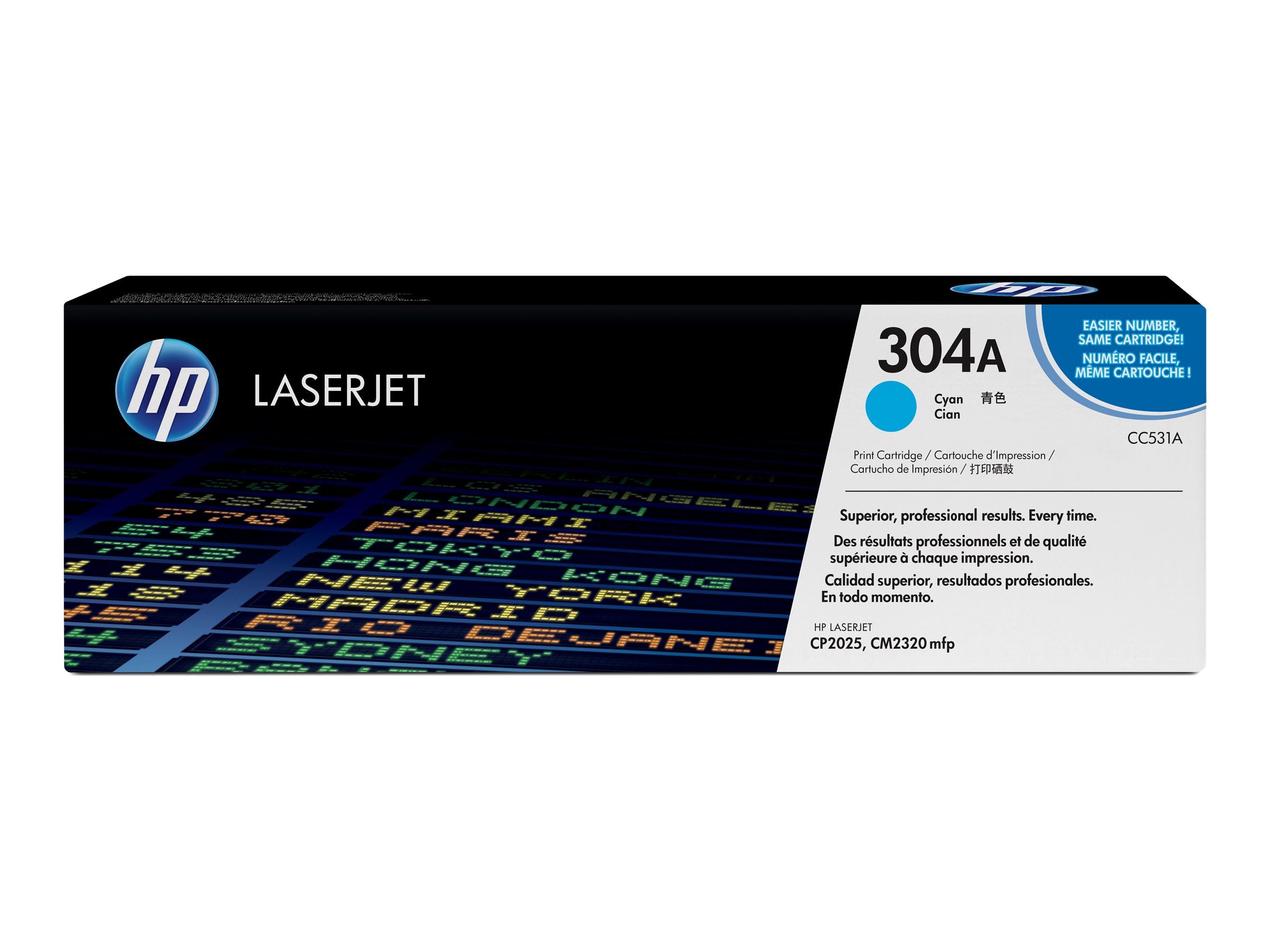 HP 304A Tonerpatrone CC531A cyan im Einsatz