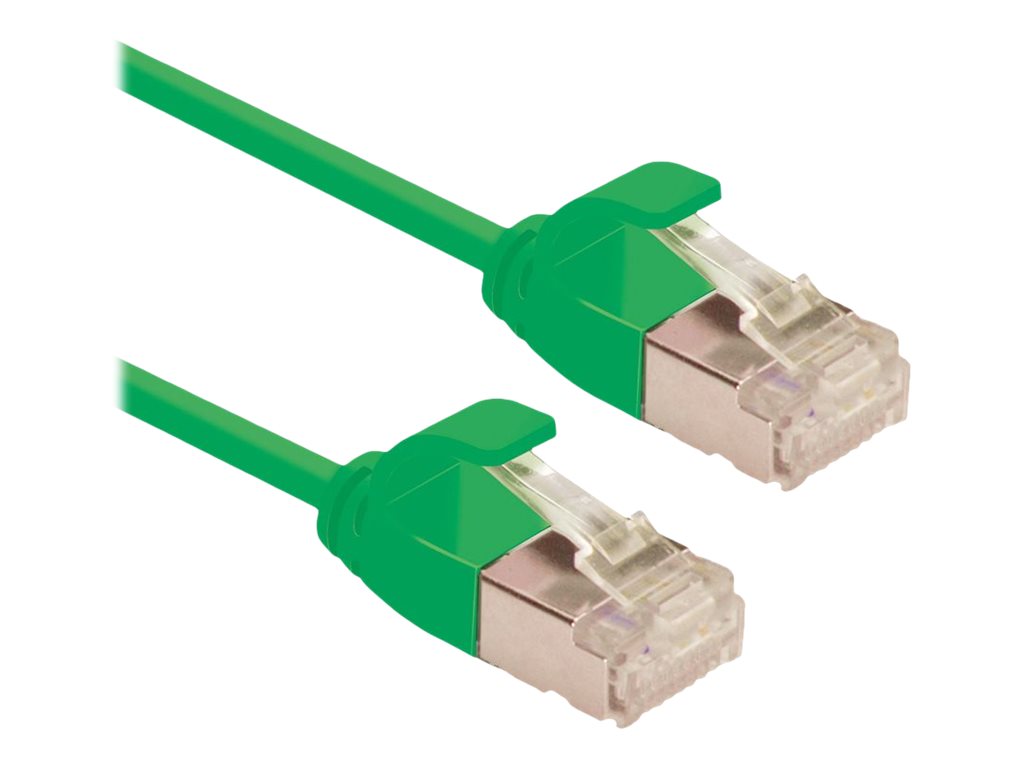 ROLINE GREEN U/FTP Patchkabel Kat.6A Class EA LSOH slim grun 0,3m Vorderansicht
