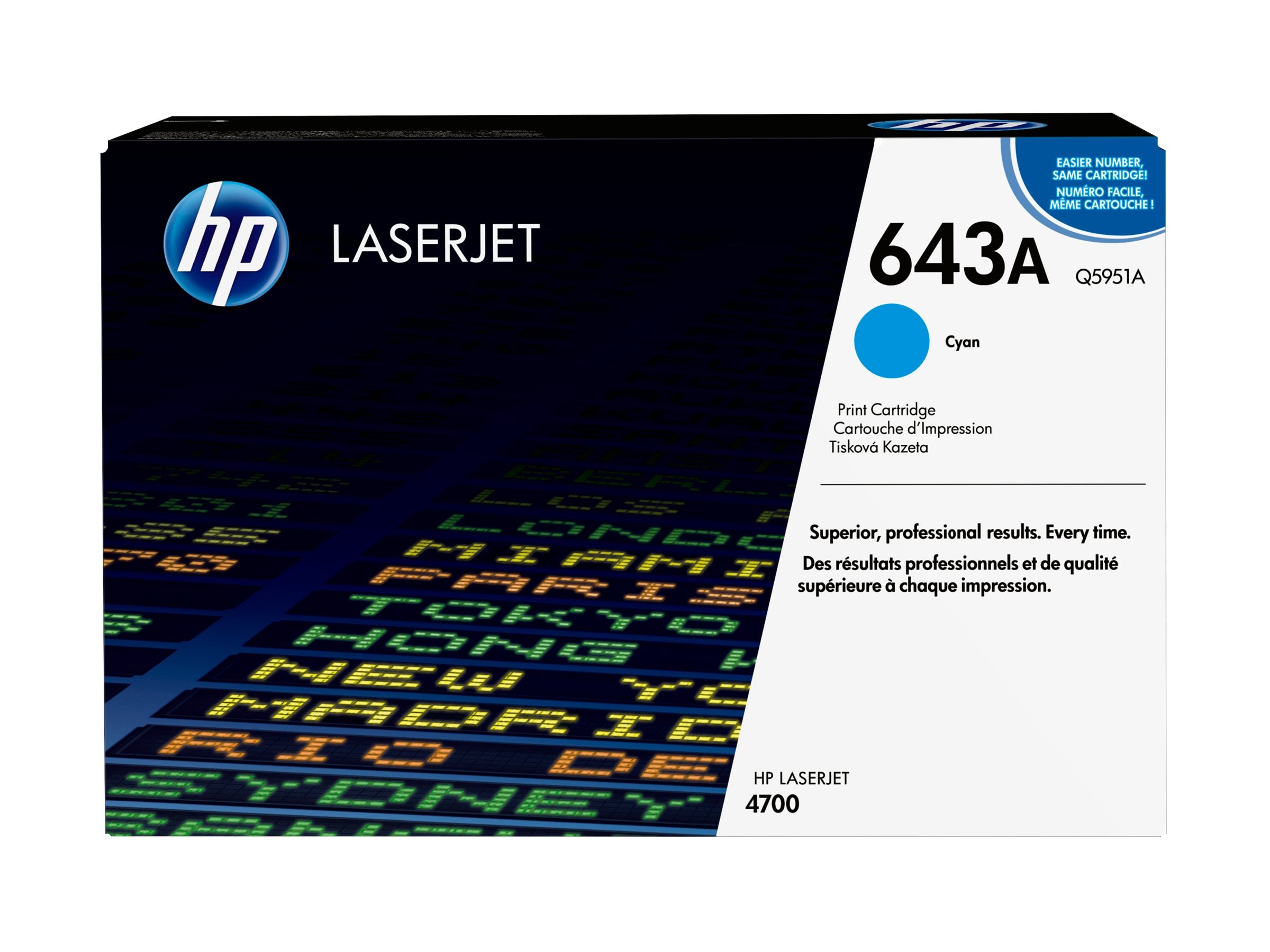 HP 643A Tonerpatrone Vorderansicht