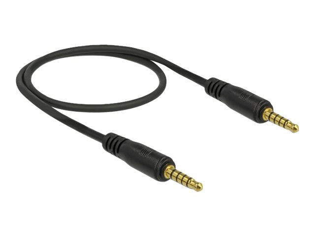 DELOCK Klinkenkabel 3,5mm 5 Pin Stecker zu Stecker 0,5m Vorderansicht