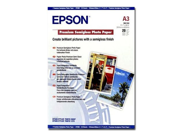 EPSON Premium semi gloss Foto Papier A3 Vorderansicht