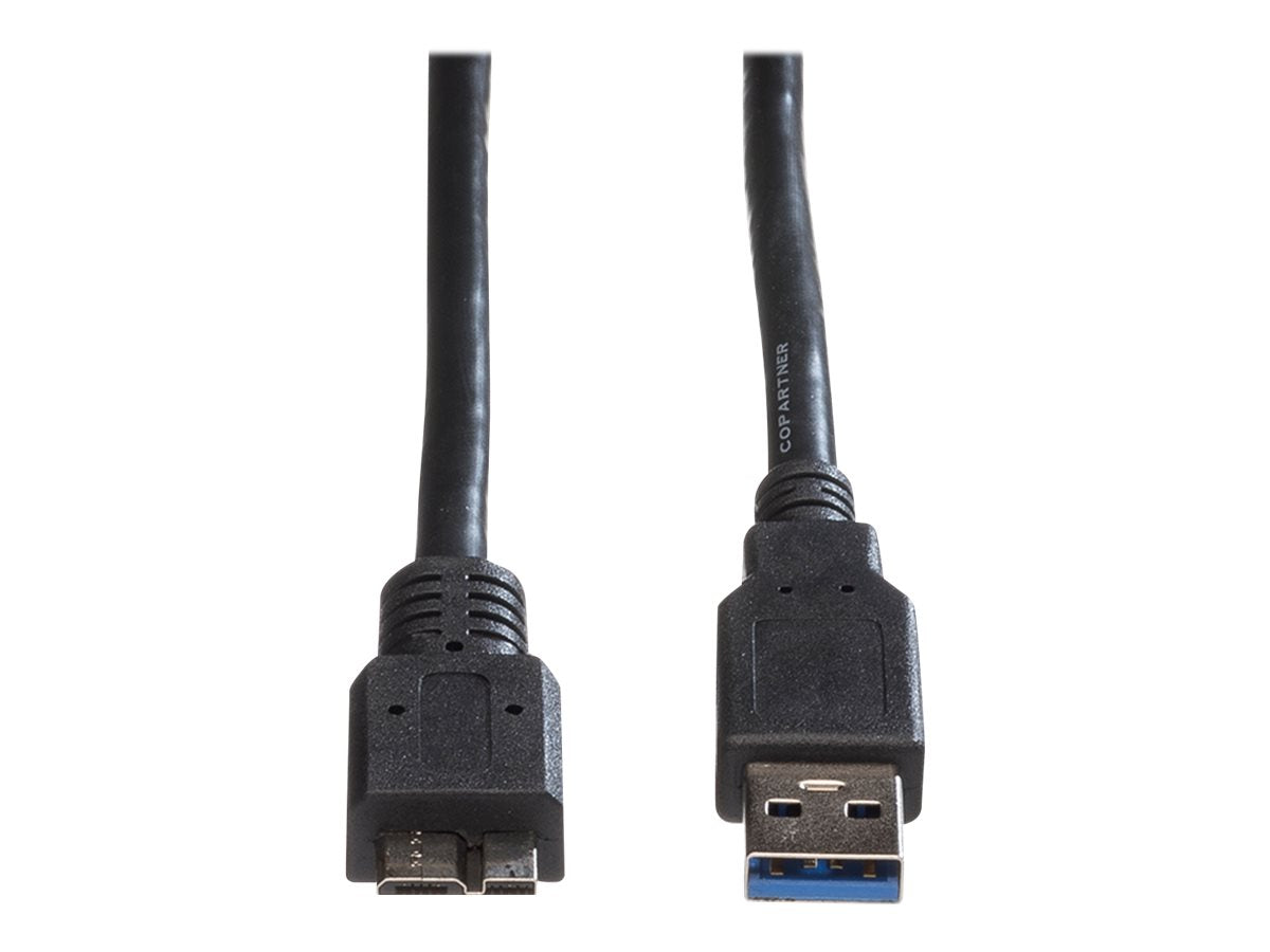 ROLINE USB 3.2 Gen 1 Kabel A ST - Micro B ST schwarz 0,8m Verpackung
