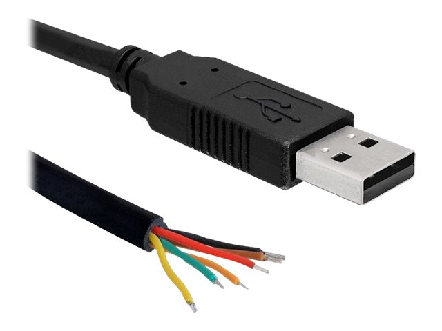 DELOCK Adapterkabel USB > Seriell-TTL 6 offene Kabelenden 1,8m 5V Vorderansicht