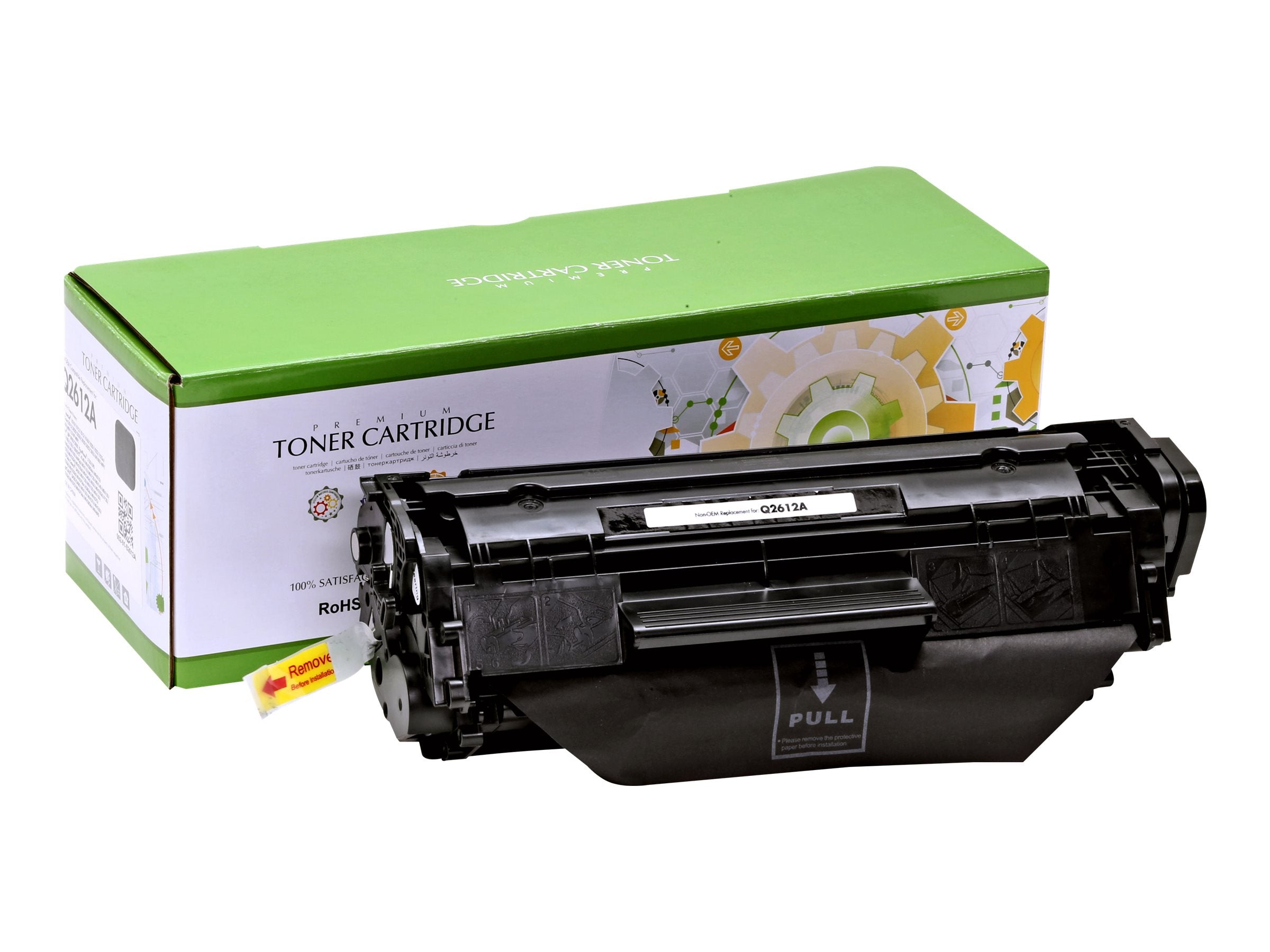 STATIC Tonerpatrone HP Q2612A/Canon 7616A005 schwarz Vorderansicht