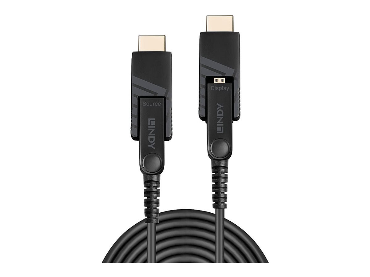 LINDY 50m Fibre Optic Hybrid Micro-HDMI 18G Kabel Anschlüsse