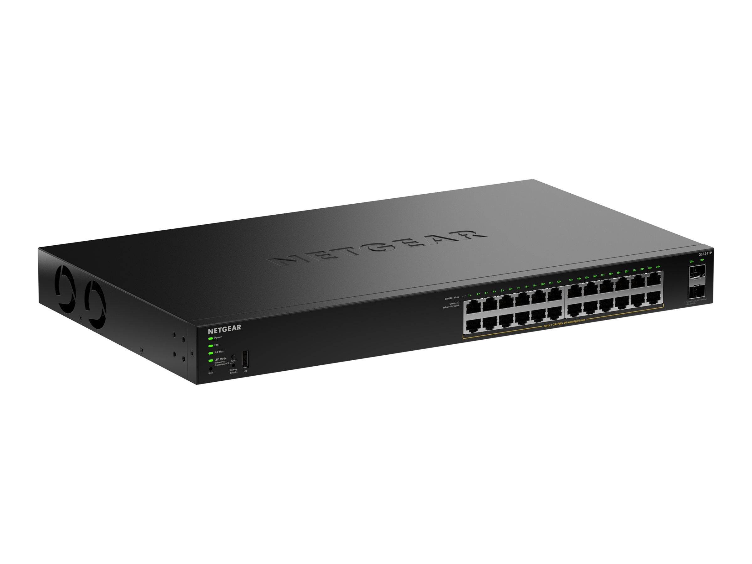 NETGEAR S350 Series 24-Port Gigabit Ethernet PoE+ Switch - Vorderansicht