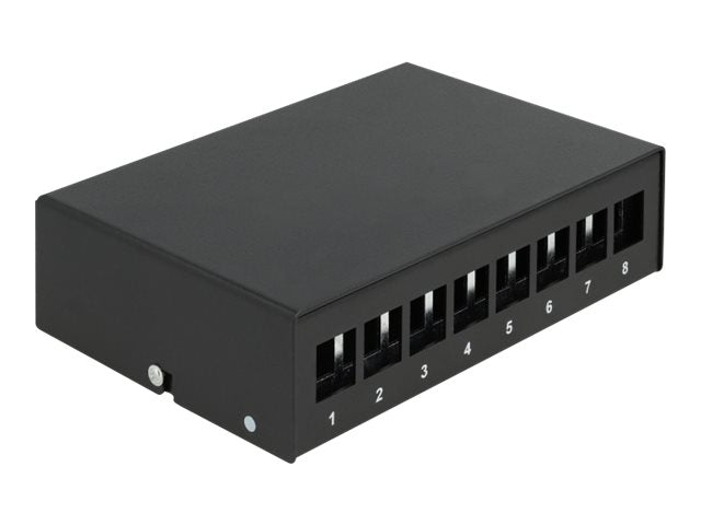 DELOCK Keystone Patchpanel 8 Port schwarz - Vorderansicht