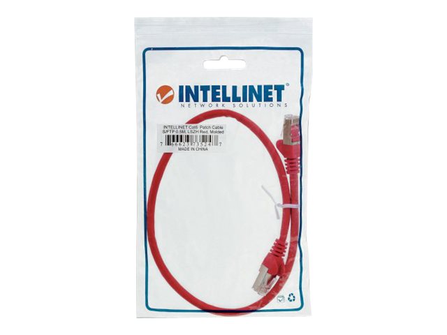 INTELLINET Netzwerkkabel Cat6 S/FTP CU LS0H 0,5m Rot Vorderansicht
