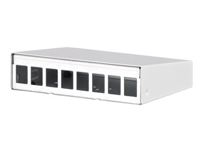 METZ CONNECT Keystone AP-Gehäuse 8 Port reinweiss RAL9010 - Vorderansicht
