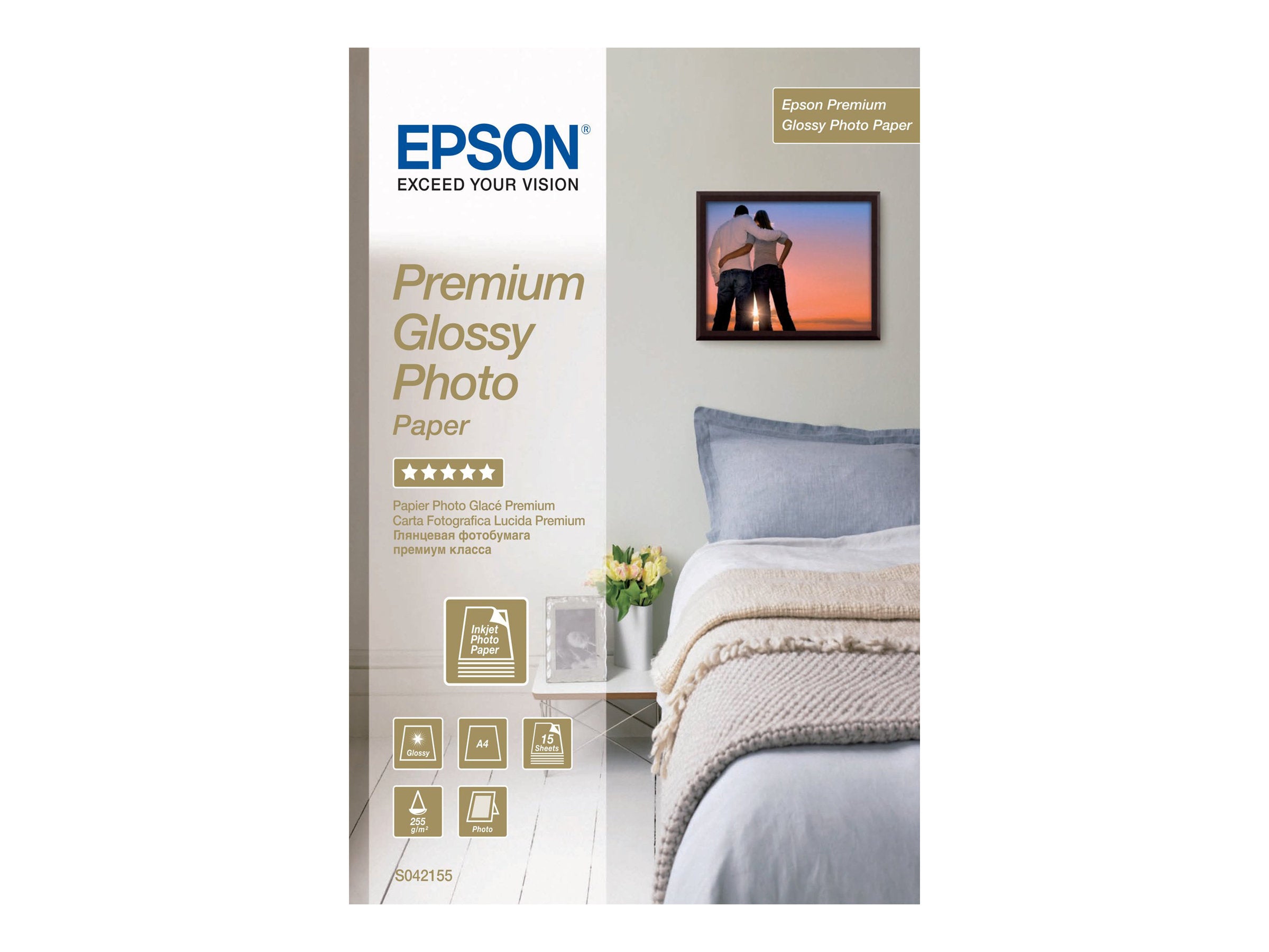 EPSON S042155 Premium glänzend Foto Papier Vorderansicht