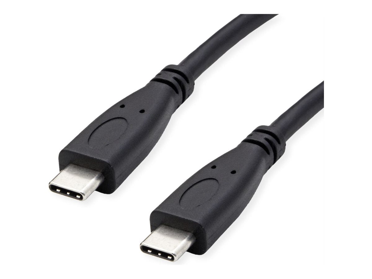 ROLINE RM USB 3.2 Gen 2 Kabel C-C ST/ST 10Gbit/s Emark 100W schwarz 0,5m - Vorderansicht