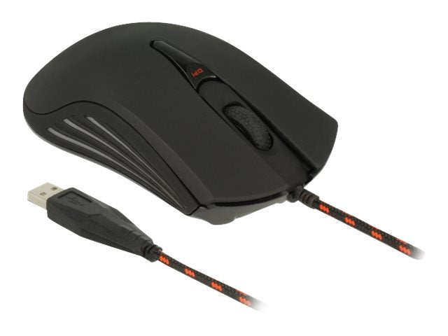 DELOCK Optische 4-Tasten USB Gaming Maus Vorderansicht