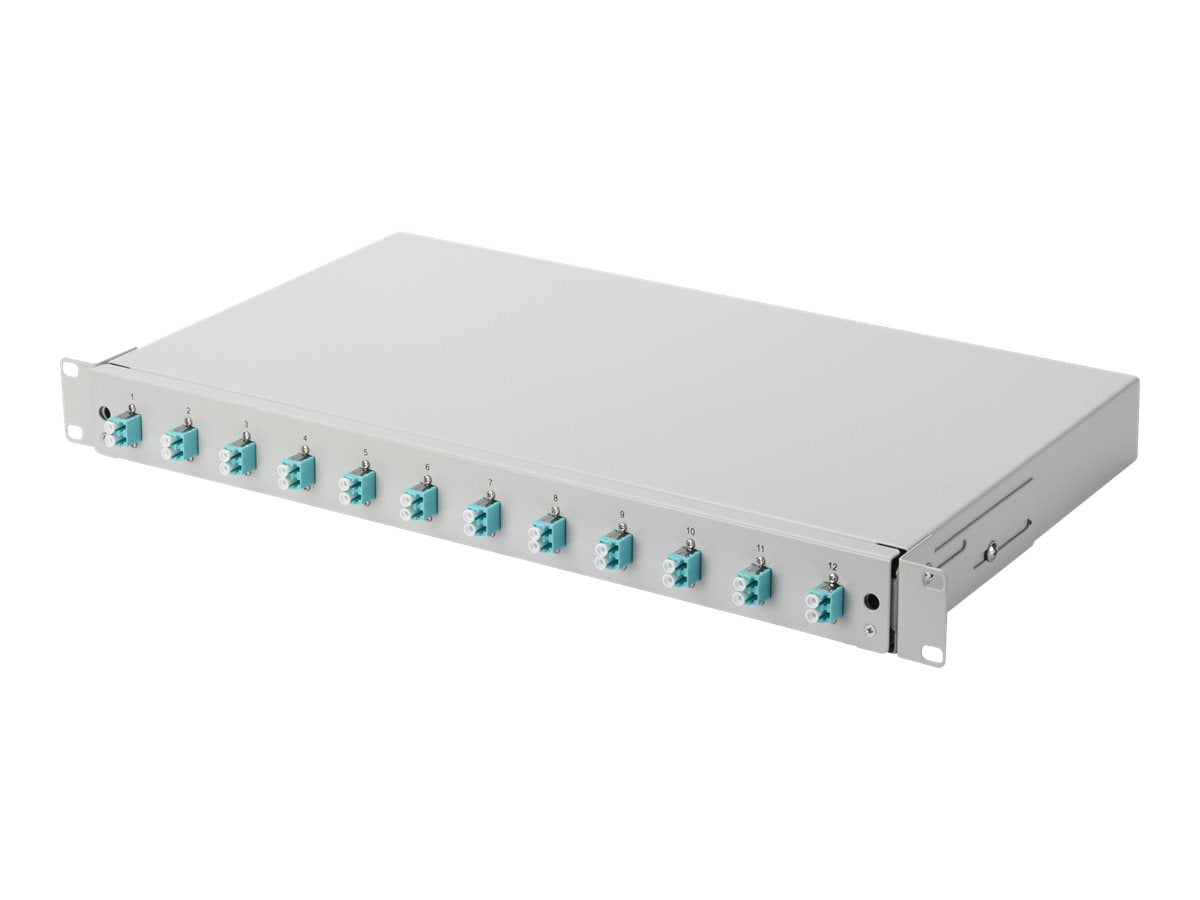 DIGITUS Ausziehbare Glasfaser - Spleisbox 1U Vorderansicht
