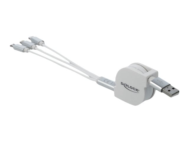 DELOCK USB 3in1 Aufrollladekabel Detailansicht