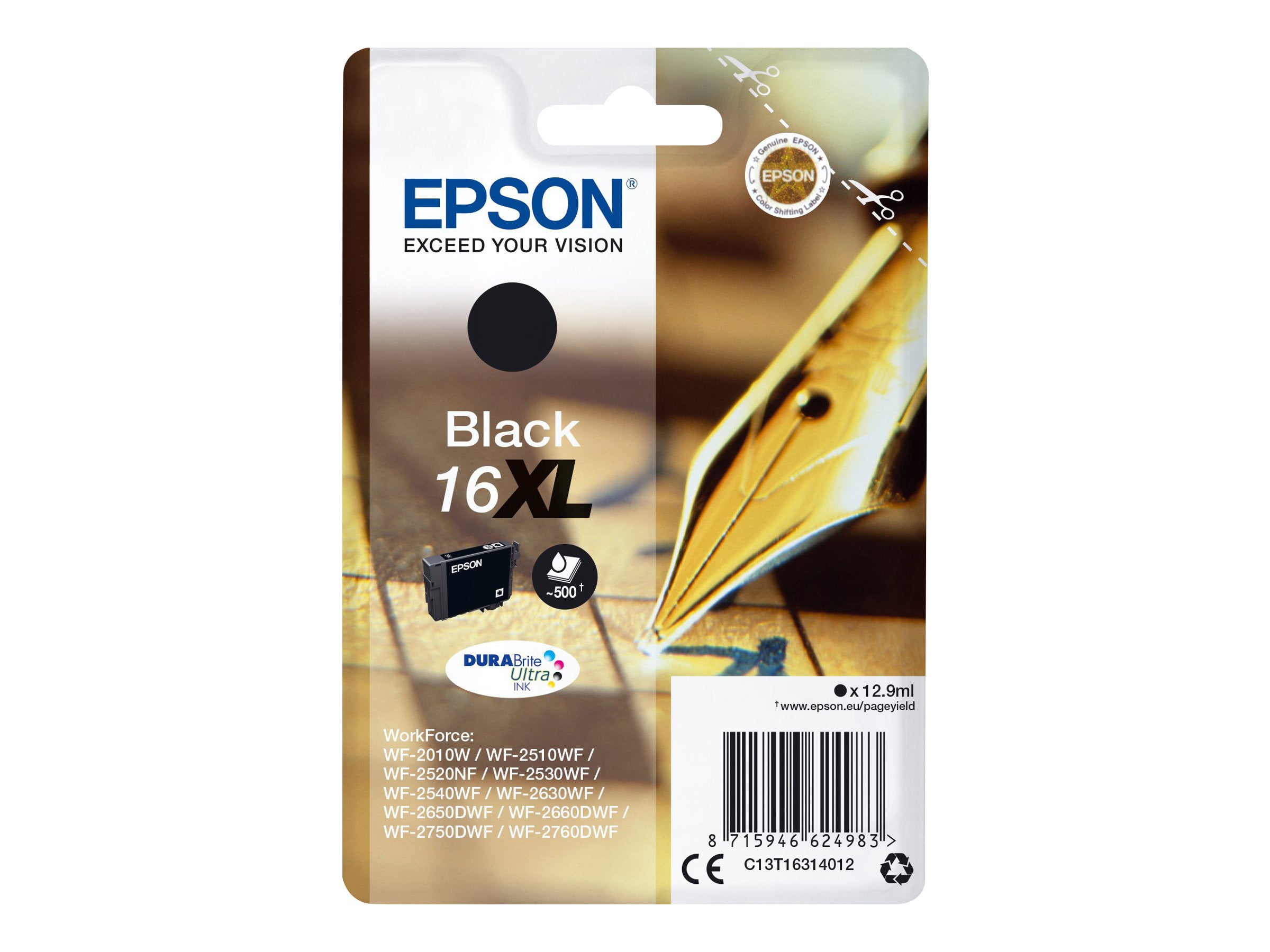 EPSON 6LB 16XL Tintenpatrone schwarz - Vorderansicht