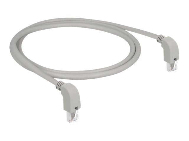 DELOCK Netzwerkkabel RJ45 Cat.6A S/FTP unten/unten gewinkelt 1m - Vorderansicht