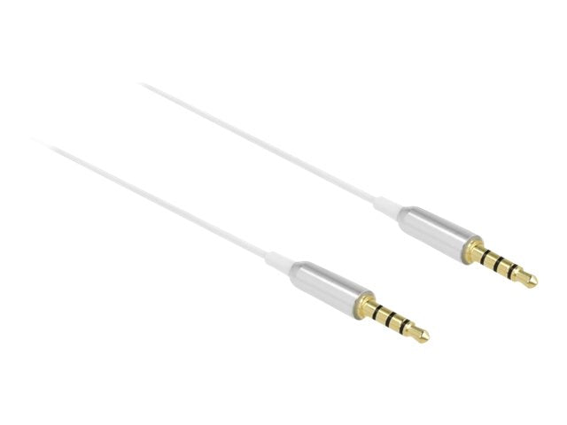 DELOCK Klinkenkabel 3,5mm 4 Pin Stecker zu Stecker Ultra Slim 0,5m - Vorderansicht