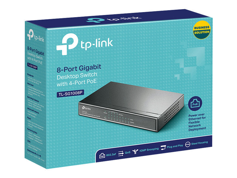 TP-LINK TL-SG1008P 8-Port Gigabit Desktop PoE Switch Vorderansicht