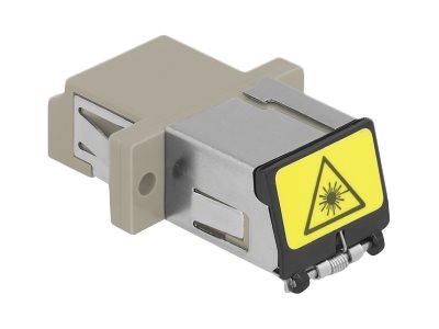 DELOCK LWL Kupplung mit Laserschutzklappe LC Duplex Buchse zu LC Duplex Buchse Multimode beige
