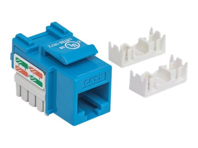INTELLINET Cat6 Modularbuchse UTP Keystone Jack blau Verpackung