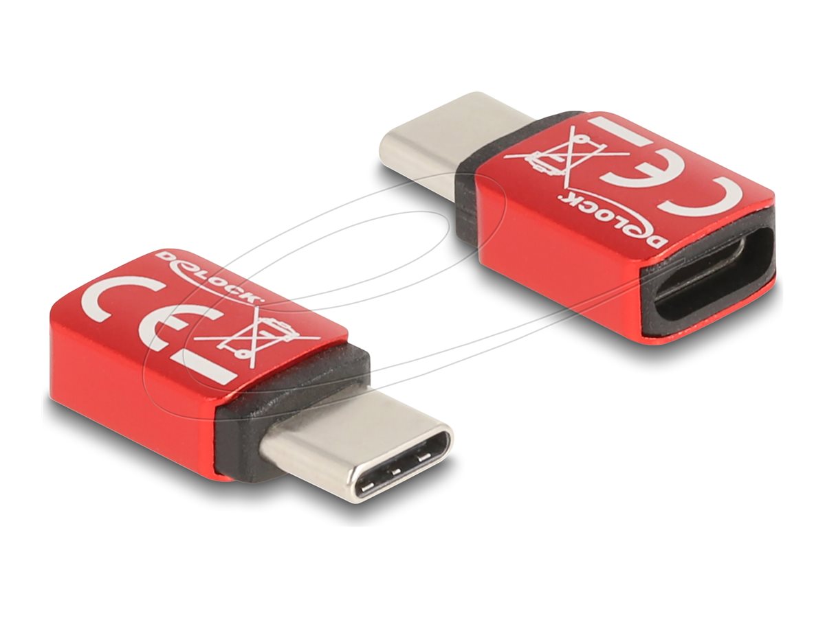 DELOCK USB Datenblocker USB Type-C Stecker zu USB Type-C Buchse 240 W - Vorderansicht