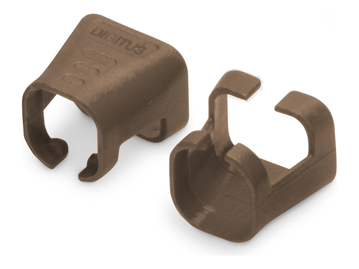 DIGITUS Kabelclips mit Farbcodierung für Patch-Kabel Braun - Vorderansicht