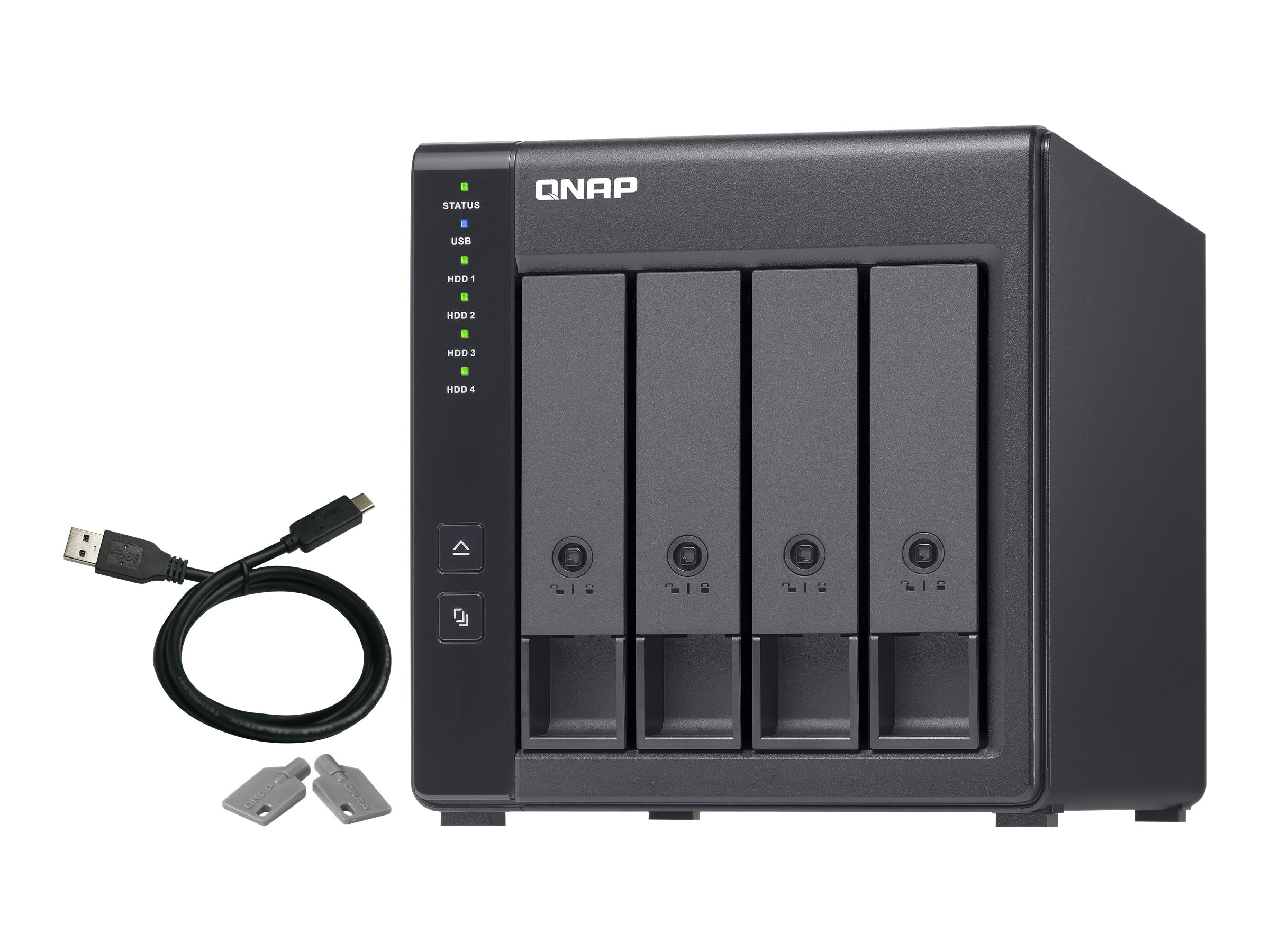QNAP TR-004 4-bay Festplatten-Array Anschlussdetails