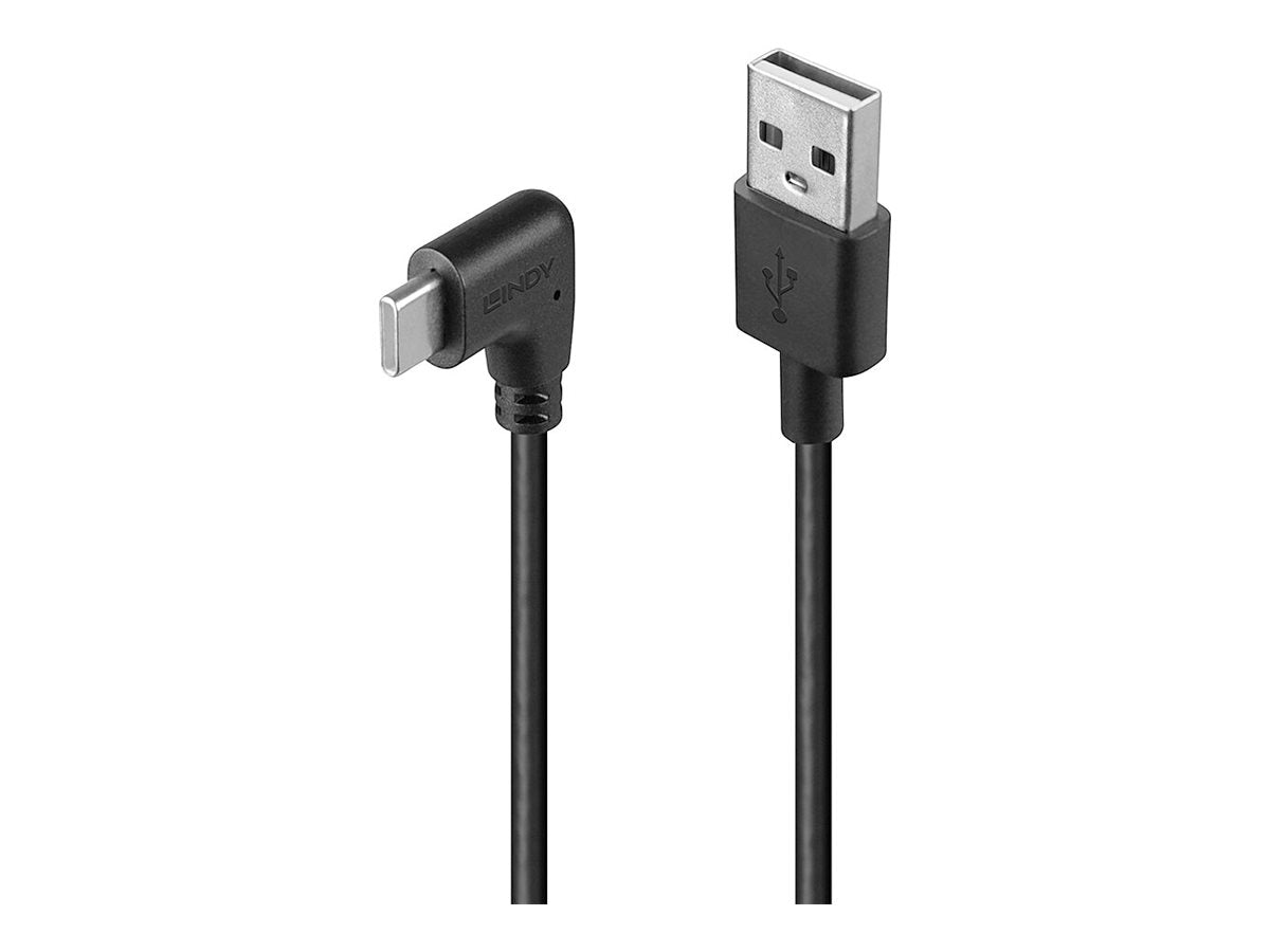 LINDY 0,5m USB 2.0 Typ A an C Kabel 90 gewinkelt - Detailansicht