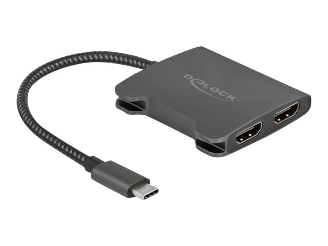 DELOCK USB Type-C Splitter DP Alt Mode zu 2 x HDMI MST 4K 60 Hz - Vorderansicht